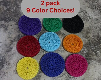 2 pack Crochet dish scrubbier - thick and round