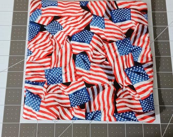 100% cotton American flag hot pad. Double layer thickness