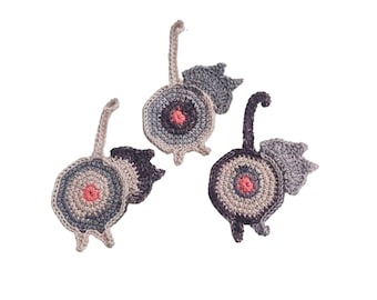 Funny crochet cat butt coaster