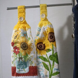 Toalla doble de ganchillo con girasoles, decoración de girasoles, regalo de inauguración de casa, superventas y cantidad limitada. imagen 17