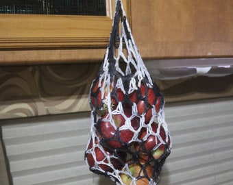 Produce hanging backet for fruit or vegetables. Black & White