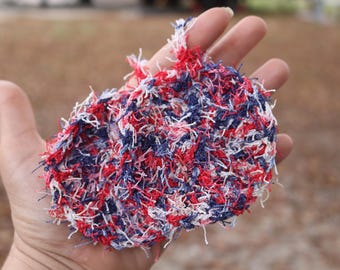 Patriotic Crochet dish scrubby. Long lasting & eco friendly. 2 pack. Memorial day decor