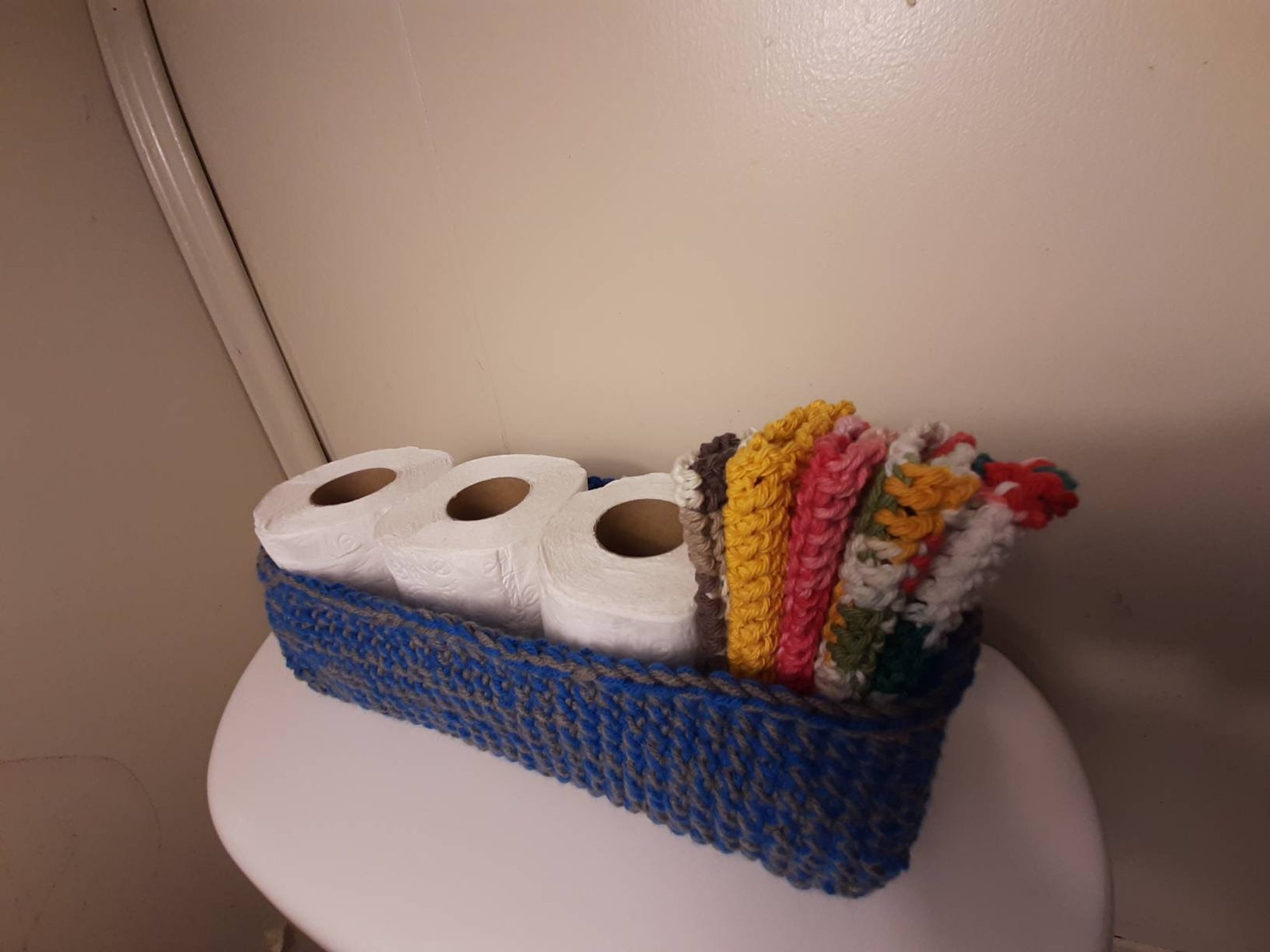 Crochet Toilet Paper Holder. Organization for the Bathroom. Etsy