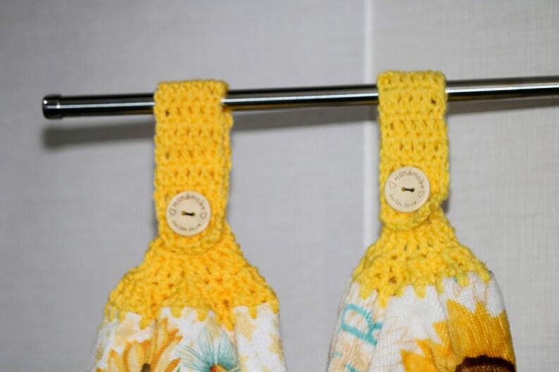 Toalla doble de ganchillo con girasoles, decoración de girasoles, regalo de inauguración de casa, superventas y cantidad limitada. imagen 4