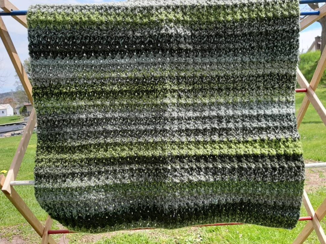 Multicolored Green and Gray Baby Blanket Etsy