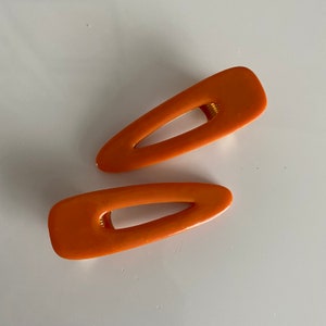 Marmalade ~ Retro 70s Burnt Orange Glossy Hair Clip | 60s Style Polymer Clay Hair Accessories | Handmade , Boho, Hippie Aesthetic