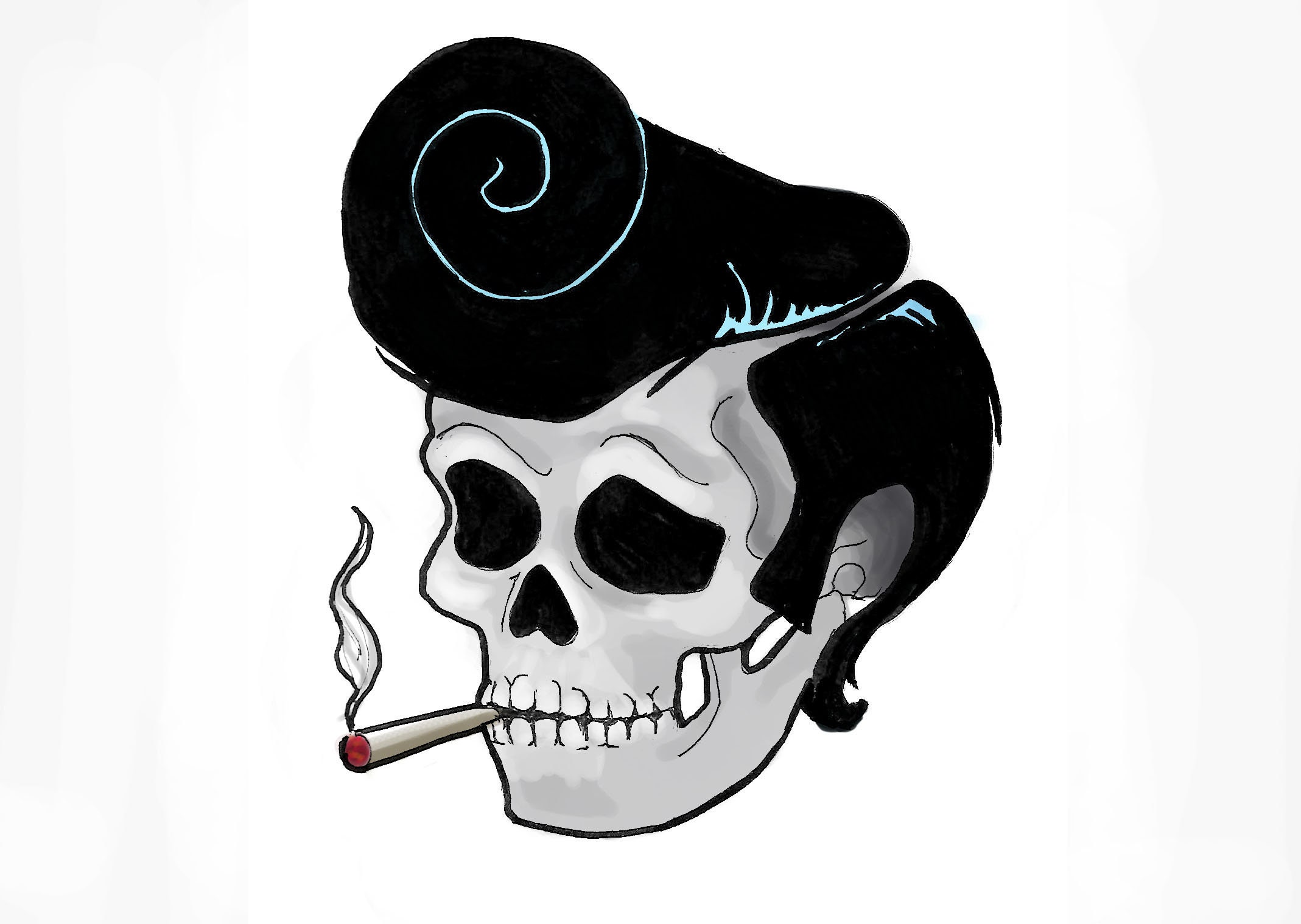 Greaser Skull 2-in Magnet - Etsy Canada