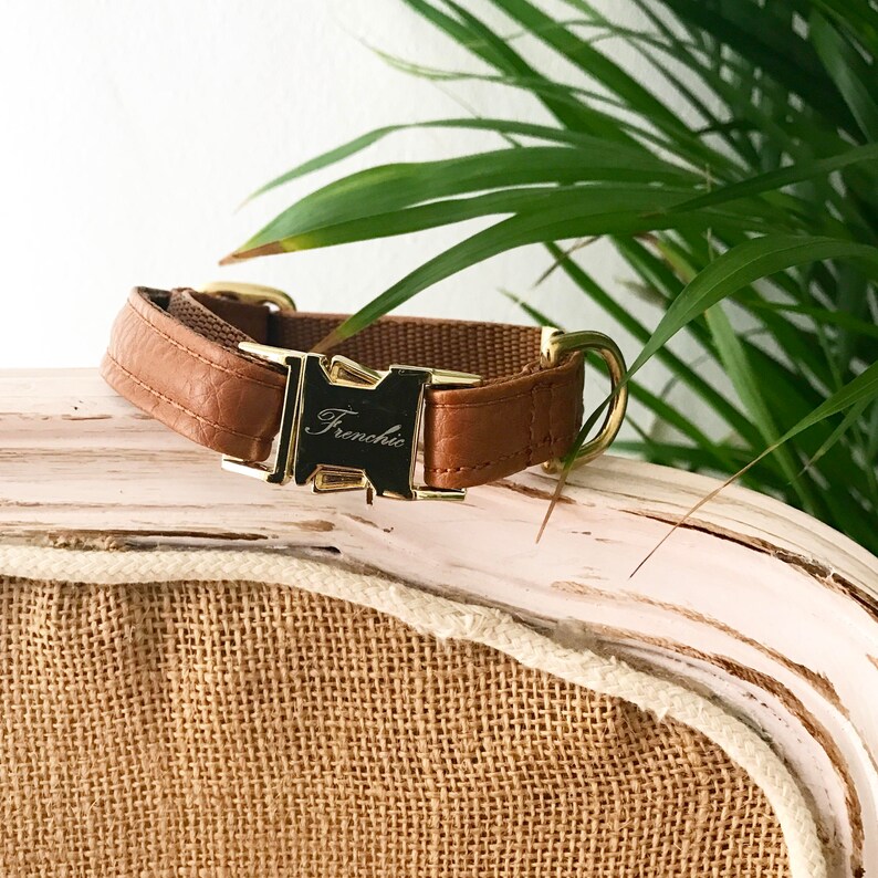 Vegan leather dog collar Etsy