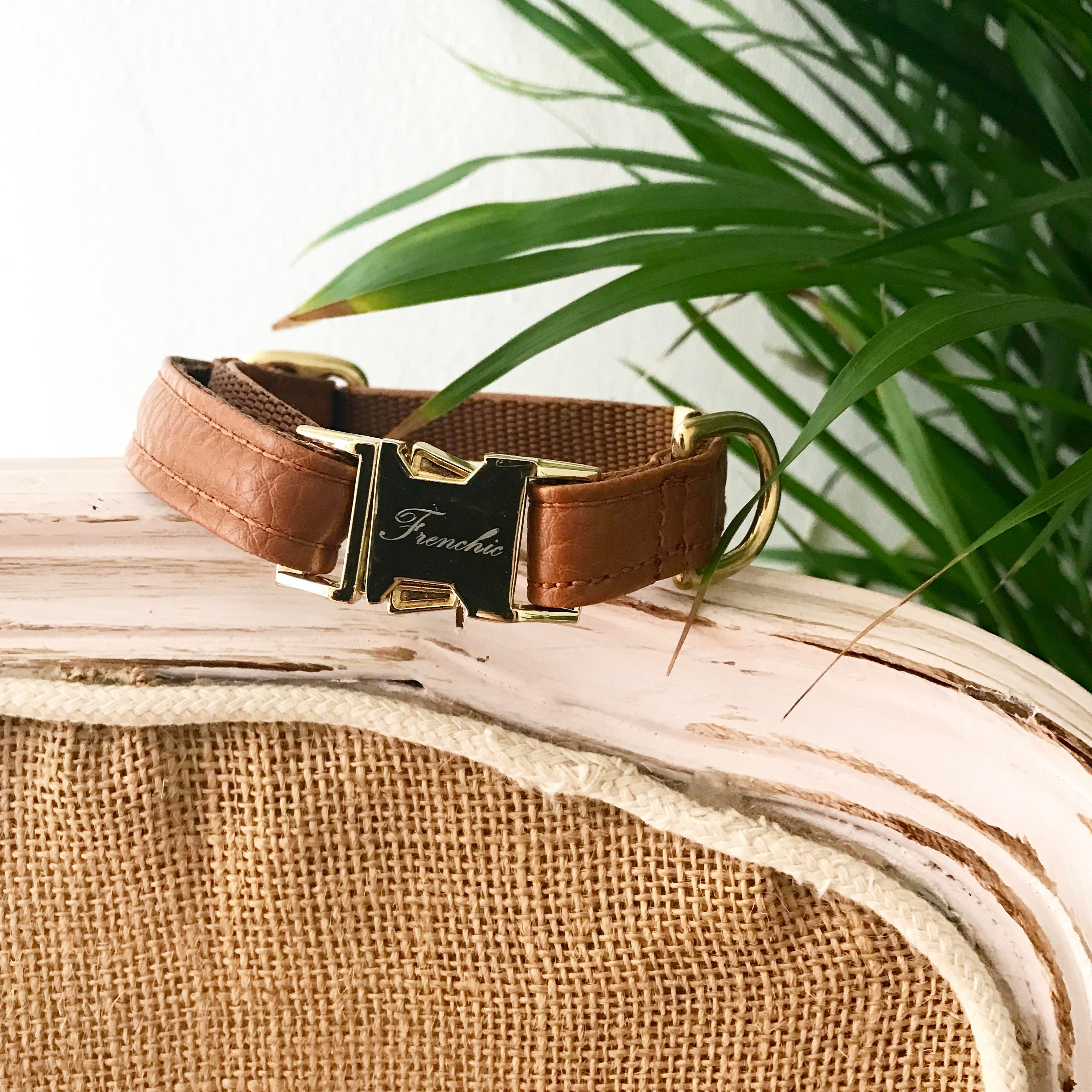 Vegan leather dog collar Etsy