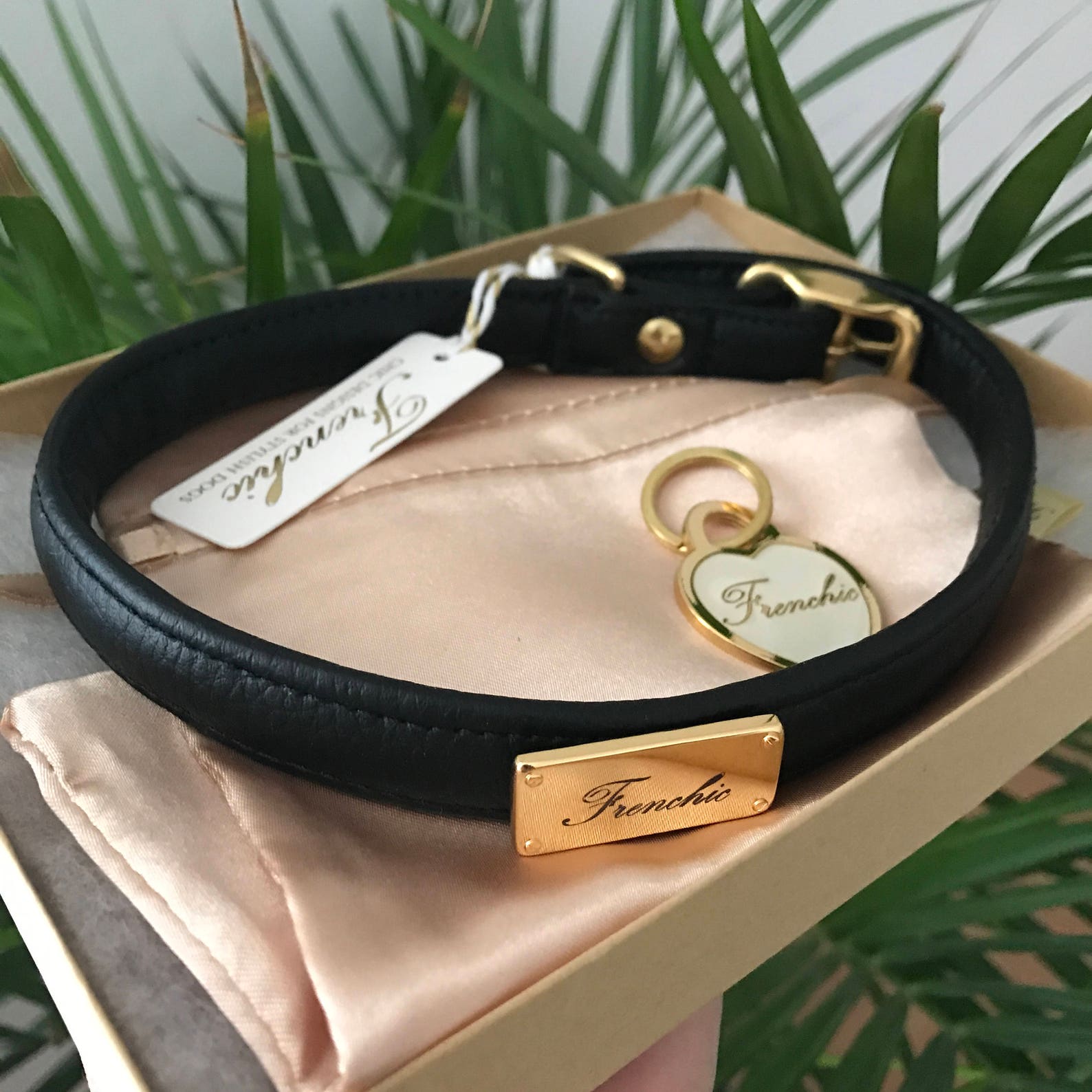 Vegan leather dog collar Etsy