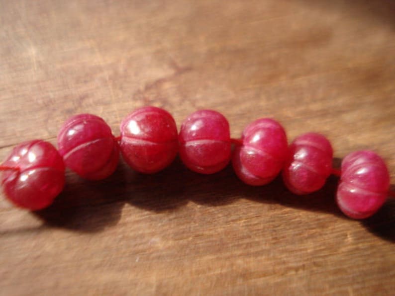 Gemstones Lot MGD61 5 Carved Red Rubies Ruby Drilled Rubies Beads Sale