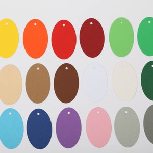 25 ovale Geschenkanhänger Anhänger Etiketten Gift Tags Labels Farbe wählbar Bild 1