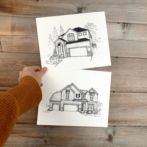 Custom House Drawing, Drawing From Photo, Drawing of Home, First House Gift, House Sketch, Illustration of House, realtor Gift for buyers image 4