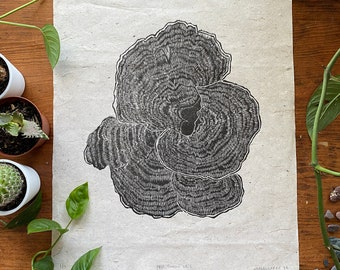 Tree Fungus no. 2 - original woodblock print on handmade mulberry paper