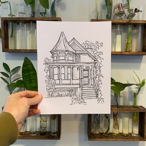 Custom House Drawing from photo, House portrait, Realtor Gift for clients, Sketch from photo, Housewarming gift, House Portrait from photo, image 4