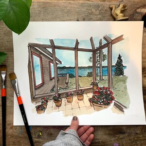 Custom Drawing, Sketch from Photograph, Gift for boss, gift for entrepreneur, Office Decor, small business gift, Drawing from Photograph image 4