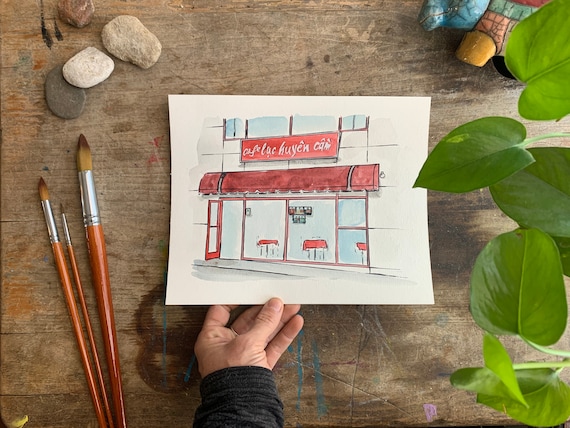 Custom Business Drawing, gift for retiree, Gift for boss, gift for doctor, gift for business owner, gift for employee, office artwork