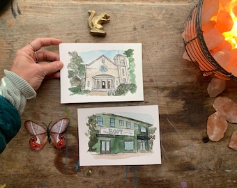 Wedding Venue Portrait, Wedding Venue Drawing, Wedding Church Painting, Venue Watercolor, Venue Wedding Gift Venue Painting Anniversary gift