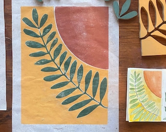 Yellow Leaf Jigsaw Print