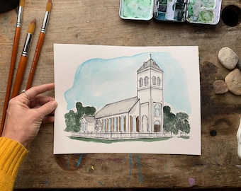 30x40" wedding venue watercolor