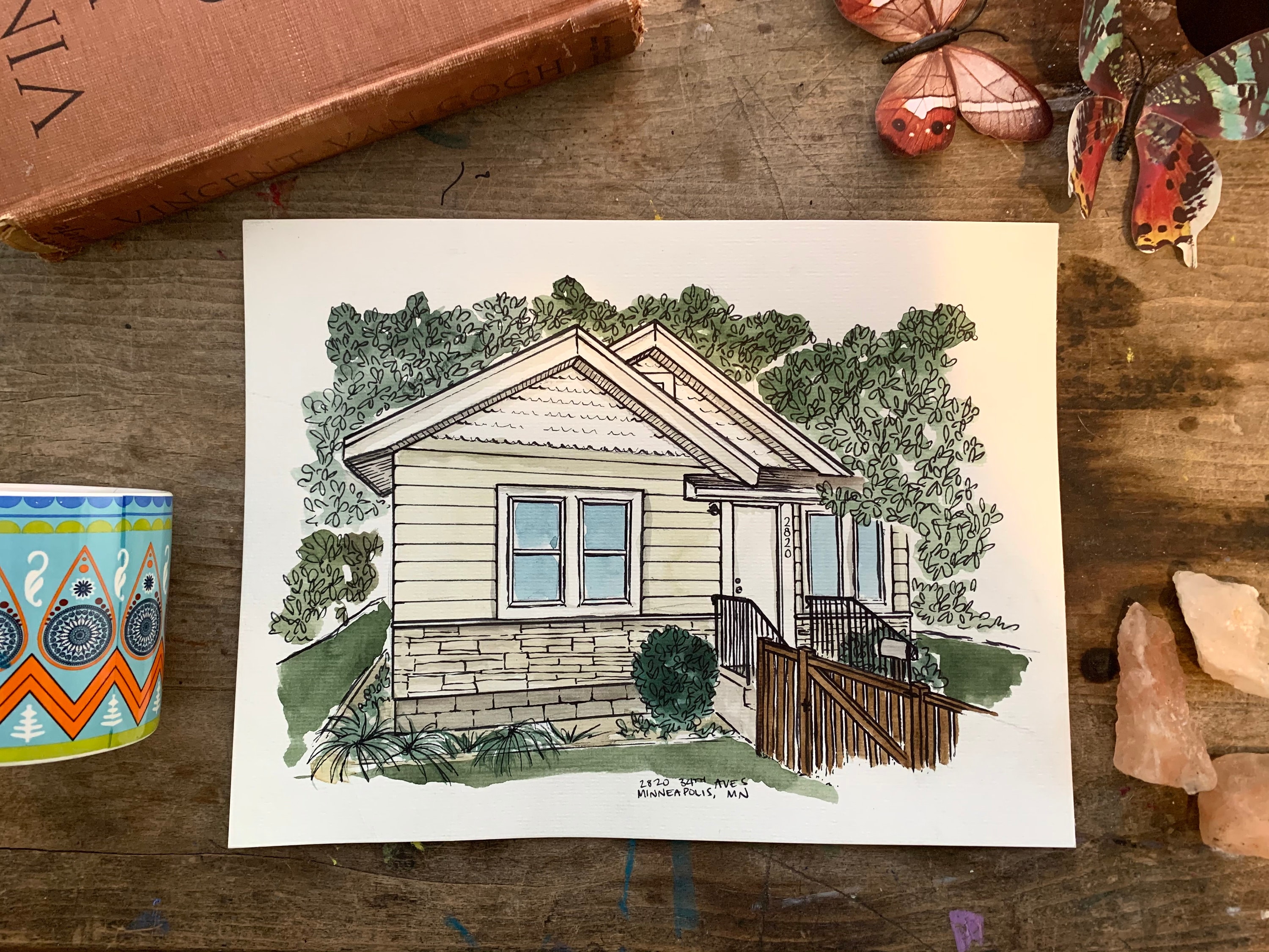 Watercolor House Painting, Watercolor Home Portrait, Watercolor House From Photo, Portrait of house from Photo, Custom Watercolor House