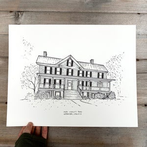 Custom House Drawing from photo, House portrait, Realtor Gift for clients, Sketch from photo, Housewarming gift, House Portrait from photo, image 10