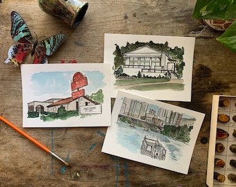 Wedding Venue Watercolor, Custom wedding venue illustration, venue art, anniversary gift for wife, wedding gift, anniversary gift husband