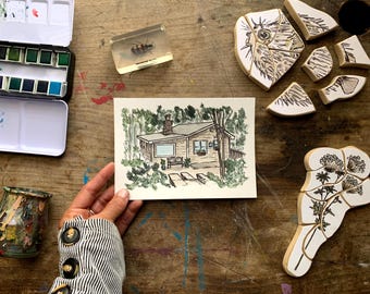 Watercolor House Portrait from Photo, Gift for buyers, gift for sellers, Realtor Closing Gift, Custom Housewarming gift, First Home gift