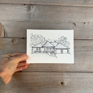 Custom House Drawing, Drawing From Photo, Drawing of Home, First House Gift, House Sketch, Illustration of House, realtor Gift for buyers image 8