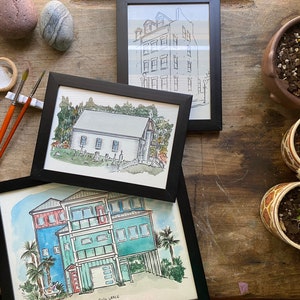 Custom House Drawing from photo, House portrait, Realtor Gift for clients, Sketch from photo, Housewarming gift, House Portrait from photo, image 2