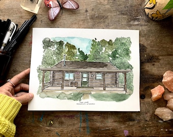 Watercolor House Sketch, painted House Portrait, Watercolor House, House drawing From Photo, Portrait of house from Photo, Custom Watercolor