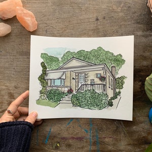 Watercolor House Drawing, custom Watercolor House, Watercolor House painting From Photo, Watercolor house Portrait , Realtor gift for buyer