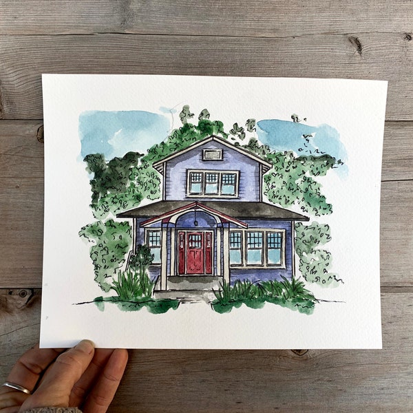 Watercolor House Painting, Watercolor Home Portrait, Watercolor House From Photo, Portrait of house from Photo, Custom Watercolor House