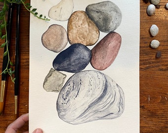 Watercolor Rocks Print