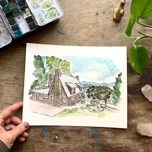Wedding Venue Art, Wedding Ceremony sketch, wedding venue illustration, venue drawing, anniversary gift, gift for wife, gift for fiance