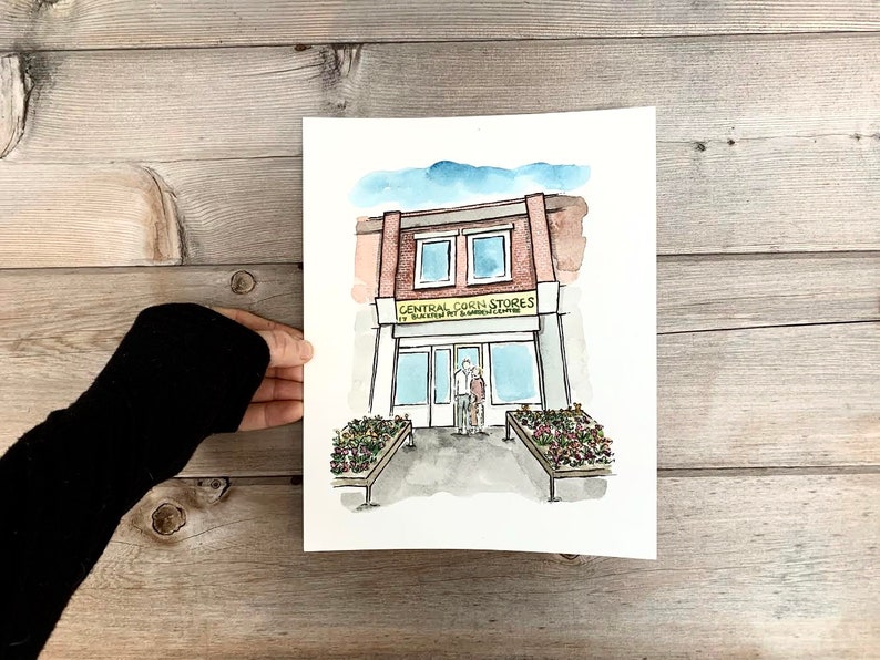 Custom Drawing, Sketch from Photograph, Gift for boss, gift for entrepreneur, Office Decor, small business gift, Drawing from Photograph image 10