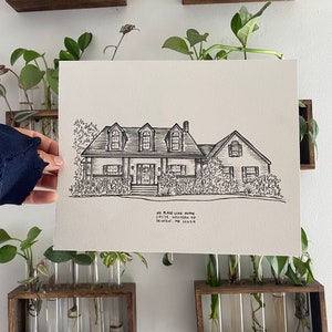 Custom House Drawing from photo, House portrait, Realtor Gift for clients, Sketch from photo, Housewarming gift, House Portrait from photo, image 6