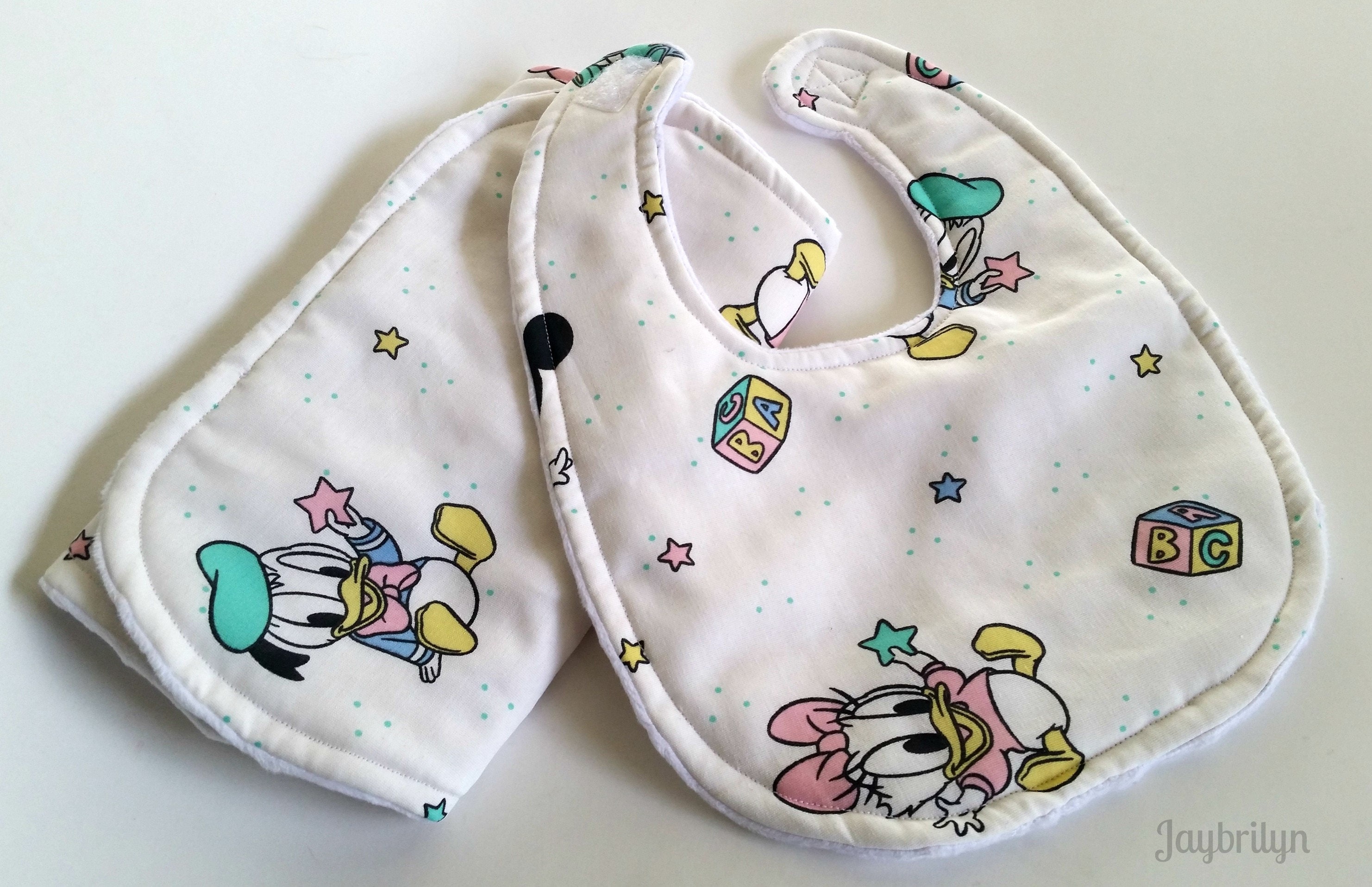 Baby Bib and Burp Cloth Set Cute and Absorbent Set of Baby Etsy