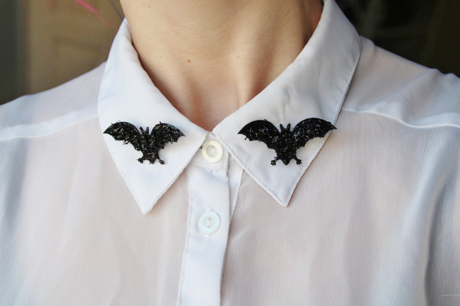 Shimmer Bat Pins Kawaii Pin Goth Pastel Cute Black Bow Tie Etsy