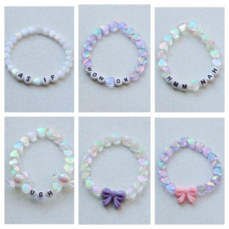 TWO CUSTOM bracelets cute kawaii beaded pastel beautiful shiny Etsy