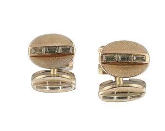 Vintage Gold-Tone Cufflinks – USSR Moscow Jewelry Factory, 1970s
