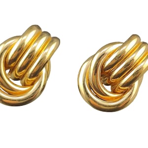 Vintage 1980s Napier Gold-Tone Knot Clip-On Earrings – Signed