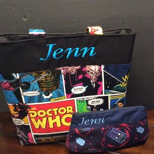 Personalized Doctor Who diaper bag/Doctor Who tote bag/Doctor Who pocket bag made with Doctor Who fabric