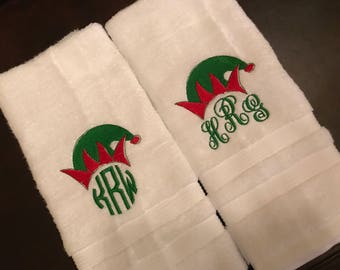 Christmas towel/personalized Christmas gift /personalized towel/elf towel/personalized elf towel/