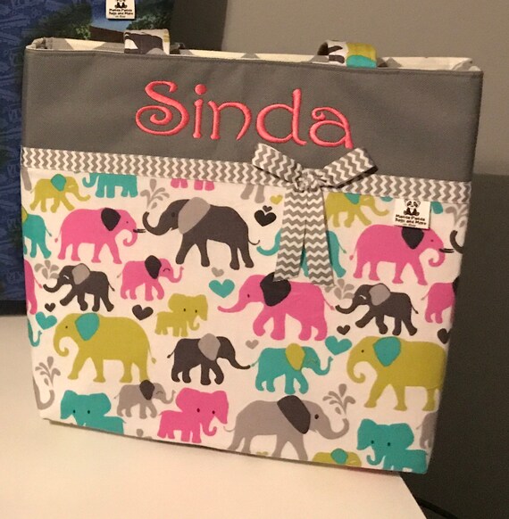 personalized elephant diaper bag