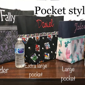 Personalized diaper/tote bag with lots of pockets made with Nightmare before Christmas Jack Skellington fabric image 7
