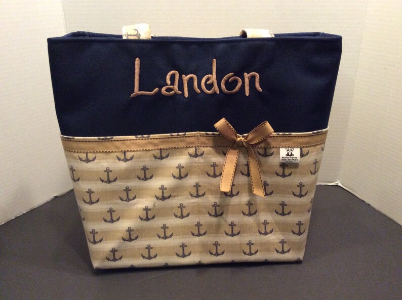 Personalized Nautical Diaper Bag/tote Bag Personalized Boy Etsy