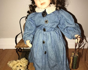 Boyd’s Bear Doll collective porcelain doll "Ms Ashley" and bear
