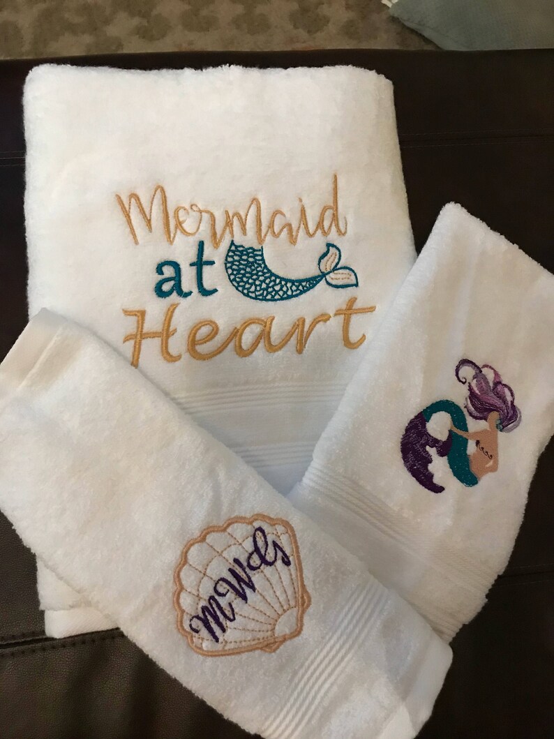 Personalized mermaid towel set / ocean towel/ sea towel / Etsy