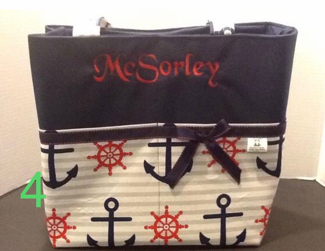 Personalized Nautical Diaper Bag/tote Bag Personalized Boy Etsy